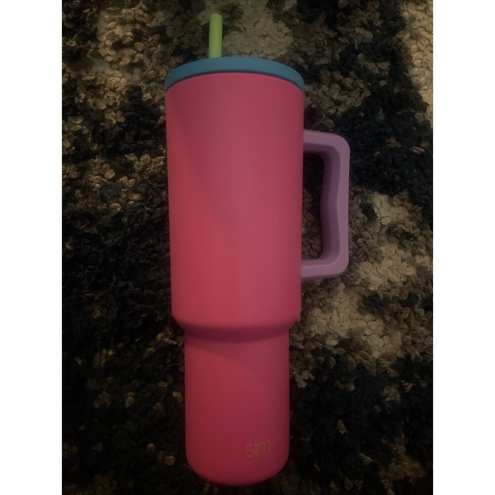 Simple Modern Trek 40oz Insulated Tumbler Handle Straw Neon Pink